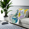 Mermaid And Seahorse Ink Art Velveteen Plush Blanket All Over Prints