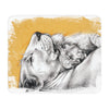 Momma Lioness And A Cub Art Tan Sherpa Blanket Home Decor