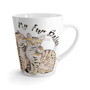 My Fur Babies Bengal Cats Watrercolor White Latte Mug 12Oz Mug