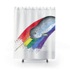 Narwhal Whale Tribal Ink Art Shower Curtain 71 × 74 Home Decor