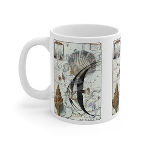 Nautical Marine Vintage Map Seahorse Triton Art Mug 11Oz