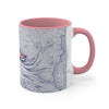 Nautilus Purple Red Vintage Map Art Accent Coffee Mug 11Oz