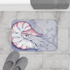 Nautilus Purple Red Vintage Map Art Bath Mat Home Decor