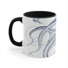 Navy Blue Octopus Ink On White Art Accent Coffee Mug 11Oz