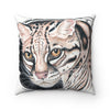 Ocelot Jungle Cat Ink Square Pillow 14 × Home Decor