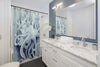 Octopus Algae Blue Watercolor Shower Curtain Home Decor