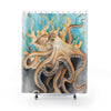 Octopus Algae Teal Watercolor Shower Curtain 71 X 74 Home Decor