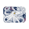Octopus And Roses Blue Monochrome Bath Mat Small 24X17 Home Decor