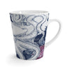 Octopus Blue Ink Roses Art White Latte Mug 12Oz Mug