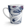 Octopus Blue Ink Roses Art White Latte Mug Mug