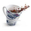 Octopus Blue Ink Roses Art White Latte Mug Mug