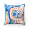 Octopus Blue Tentacles White Art Ii Square Pillow Home Decor