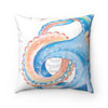 Octopus Blue Tentacles White Art Iii Square Pillow Home Decor