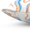 Octopus Blue Tentacles White Art Square Pillow Home Decor
