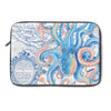 Octopus Blue Vintage Map Laptop Sleeve 13