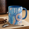 Octopus Blue Vintage Map Watercolor On White Art Accent Coffee Mug 11Oz