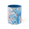 Octopus Blue Vintage Map Watercolor On White Art Accent Coffee Mug 11Oz