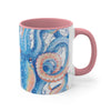 Octopus Blue Vintage Map Watercolor On White Art Accent Coffee Mug 11Oz