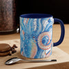 Octopus Blue Vintage Map Watercolor On White Art Accent Coffee Mug 11Oz
