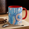 Octopus Blue Vintage Map Watercolor On White Art Accent Coffee Mug 11Oz