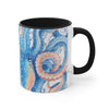 Octopus Blue Vintage Map Watercolor On White Art Accent Coffee Mug 11Oz