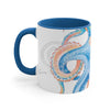 Octopus Blue Watercolor On White Art Accent Coffee Mug 11Oz