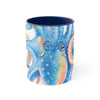 Octopus Blue Watercolor On White Art Accent Coffee Mug 11Oz Navy /