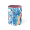 Octopus Blue Watercolor On White Art Accent Coffee Mug 11Oz Pink /