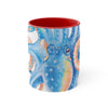 Octopus Blue Watercolor On White Art Accent Coffee Mug 11Oz Red /