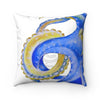 Octopus Blue Yellow White Art Ii Square Pillow Home Decor