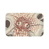 Octopus Brown Taupe Vintage Map Ink Art Bath Mat 34 × 21 Home Decor