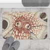 Octopus Brown Taupe Vintage Map Ink Art Bath Mat Home Decor