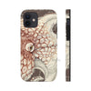 Octopus Brown Taupe Vintage Map Ink Art Case Mate Tough Phone Cases Iphone 12
