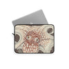 Octopus Brown Taupe Vintage Map Ink Art Laptop Sleeve