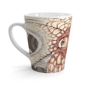 Octopus Brown Taupe Vintage Map Ink Art Latte Mug 12Oz Mug