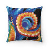 Octopus Colorful Black Art Ii Square Pillow Home Decor