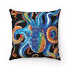 Octopus Colorful Black Art Square Pillow Home Decor