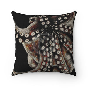 Octopus Comic Style Colored Pencil Art Square Pillow 14X14 Home Decor