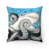Octopus Compass Blue Ink Square Pillow 14 X Home Decor