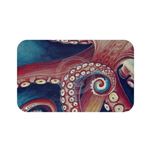 Octopus Coral Reef Colors Watercolor Art Bath Mat 34 × 21 Home Decor