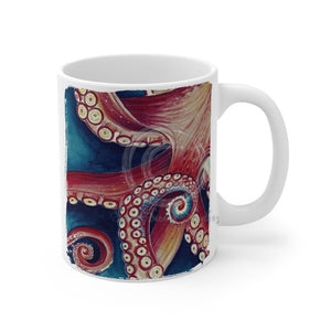 Octopus Coral Reef Colors Watercolor Art Mug 11Oz