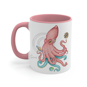 Octopus Cosmic Dancer Art Accent Coffee Mug 11Oz Pink /