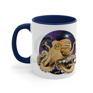 Octopus Galaxy Nebulae Stars Art Accent Coffee Mug 11Oz Navy /