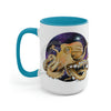 Octopus Galaxy Nebulae Stars Art Two-Tone Coffee Mugs 15Oz / Light Blue Mug