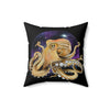 Octopus Galaxy Nebulae Stars Black Art Square Pillow 14 × Home Decor