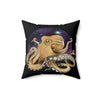Octopus Galaxy Nebulae Stars Black Art Square Pillow Home Decor