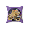 Octopus Galaxy Nebulae Stars Light Purple Art Square Pillow Home Decor