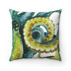 Octopus Green Tentacles White Art Ii Square Pillow Home Decor