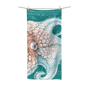 Octopus Ink Orange Green Map Polycotton Towel 30 × 60 Home Decor