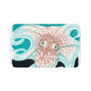 Octopus Ink Orange Teal Bath Mat 34 × 21 Home Decor